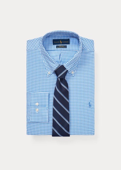 Camisa Polo Ralph Lauren Hombre Azules / Blancos - Custom Fit Gingham Dobby - LMKUJ1840